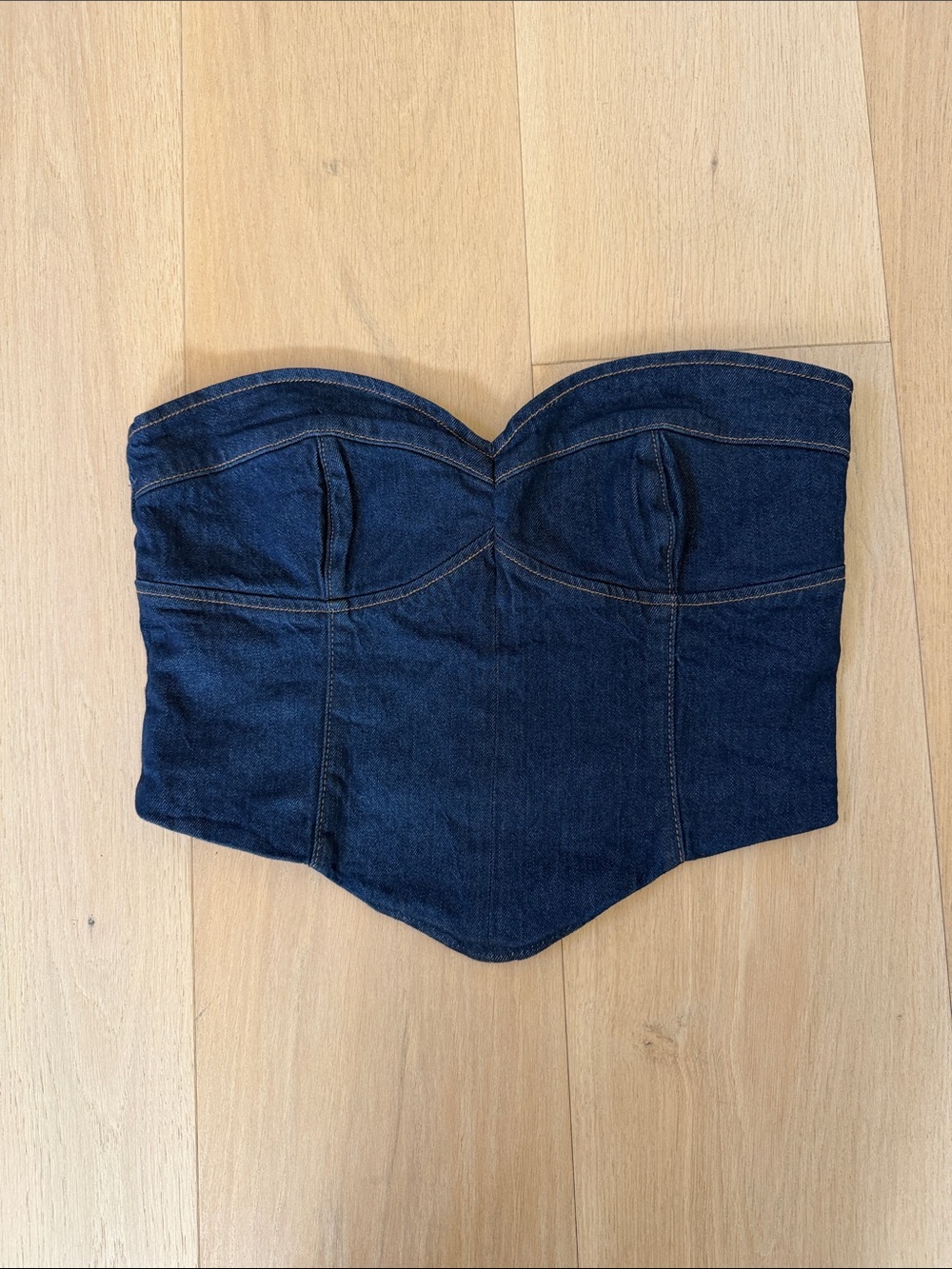 Reformation Kamila Denim Bustier Top